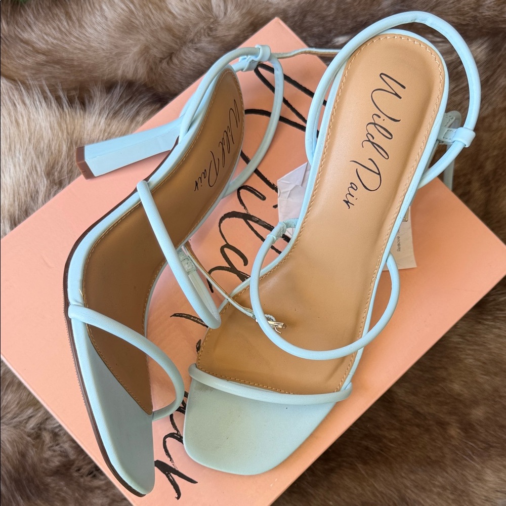 Wild Pair Sky Blue Strappy Heels